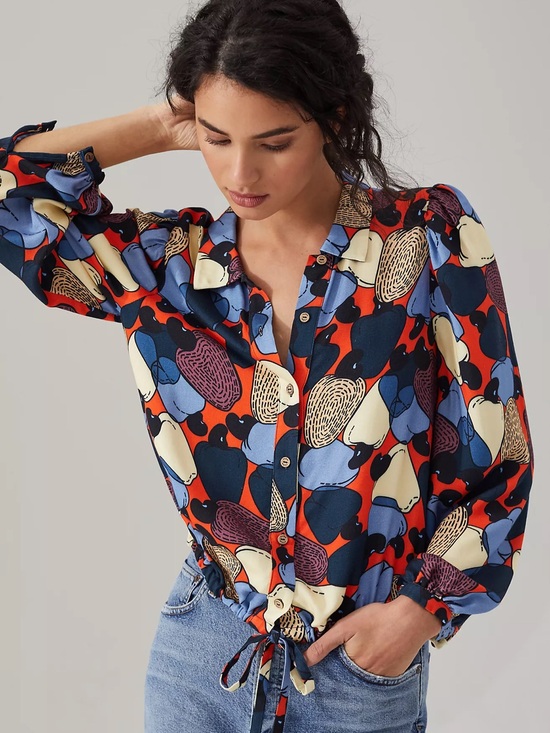 Anthropologie Tops - Anthropologie Farm Rio XL Retro Inspired Paloma Button-down Shirt